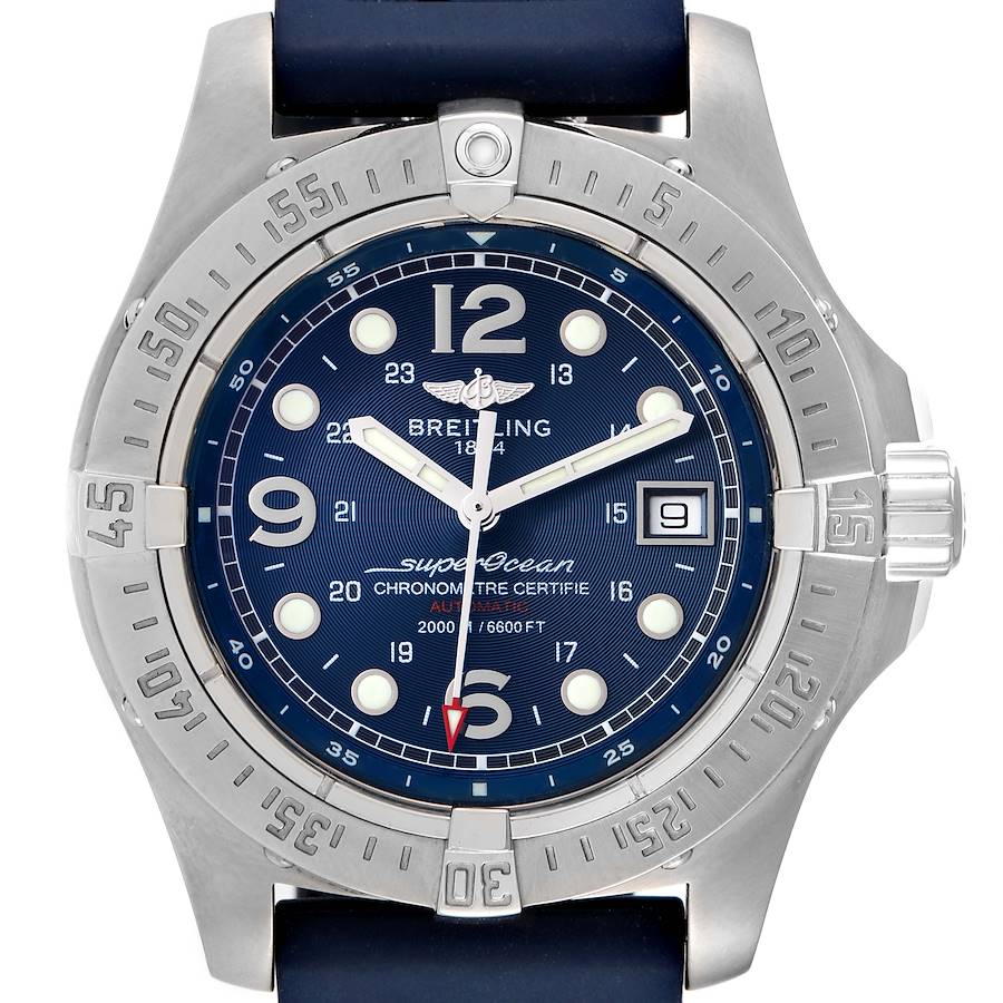 Breitling Aeromarine Superocean Steelfish Blue Dial Mens Watch A17390 SwissWatchExpo