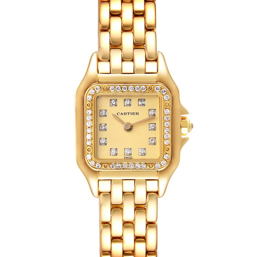 Cartier Panthere 18k Yellow Gold Diamond Ladies Watch 866911 SwissWatchExpo