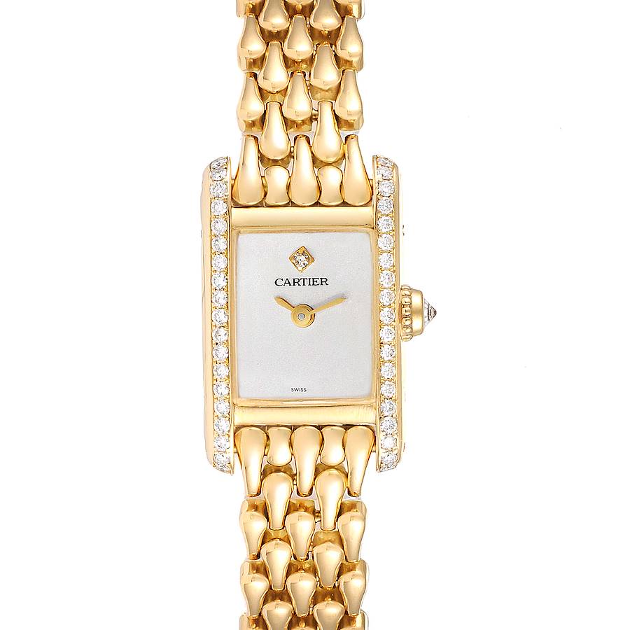 Cartier Tank Louis Mini 18K Yellow Gold Diamond Ladies Watch 1360 SwissWatchExpo