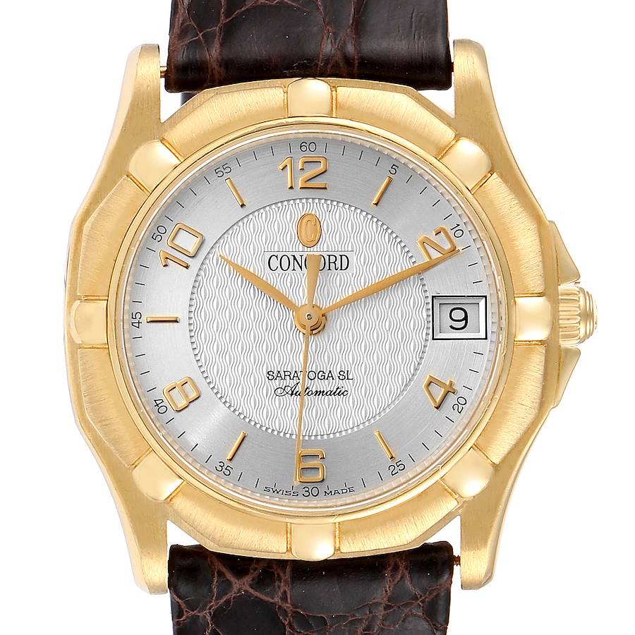 Concord Saratoga 18k Yellow Gold Silver Dial Automatic Mens Watch 50.A9.230 SwissWatchExpo