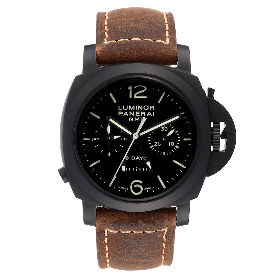 Panerai Luminor Chrono Monopulsante 8 Days GMT Ceramic Mens Watch PAM00317