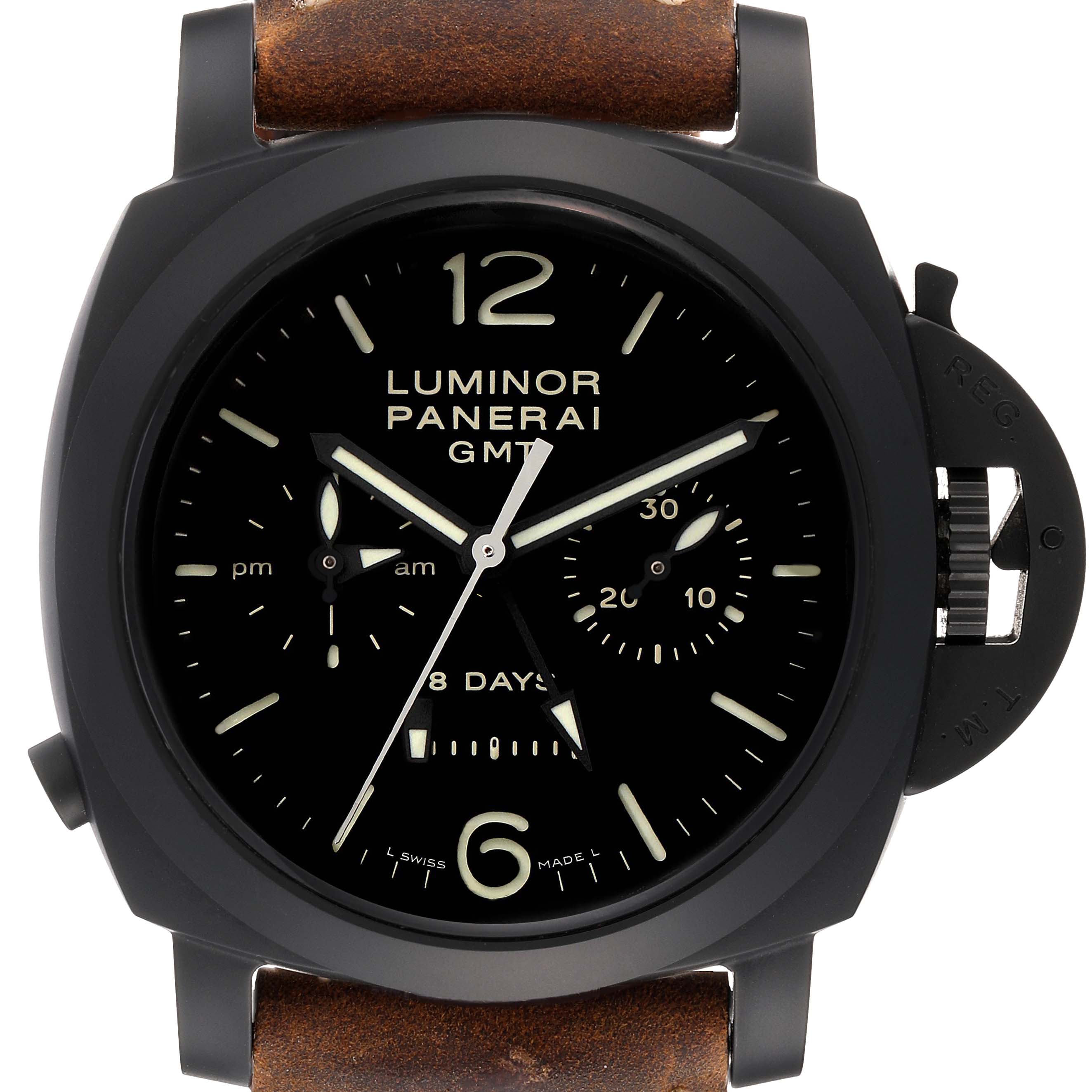 Panerai Luminor Chrono Monopulsante 8 Days GMT Ceramic Mens Watch