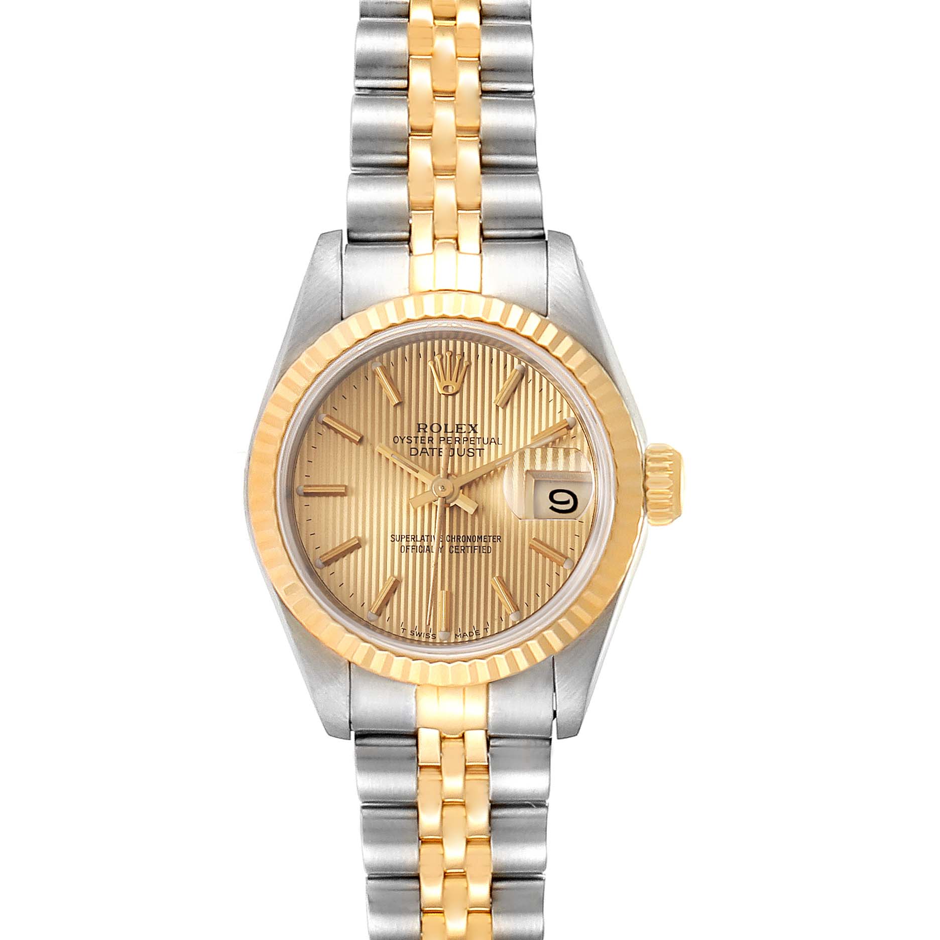 Rolex Datejust 26 Steel Yellow Gold Tapestry Dial Ladies Watch 69173
