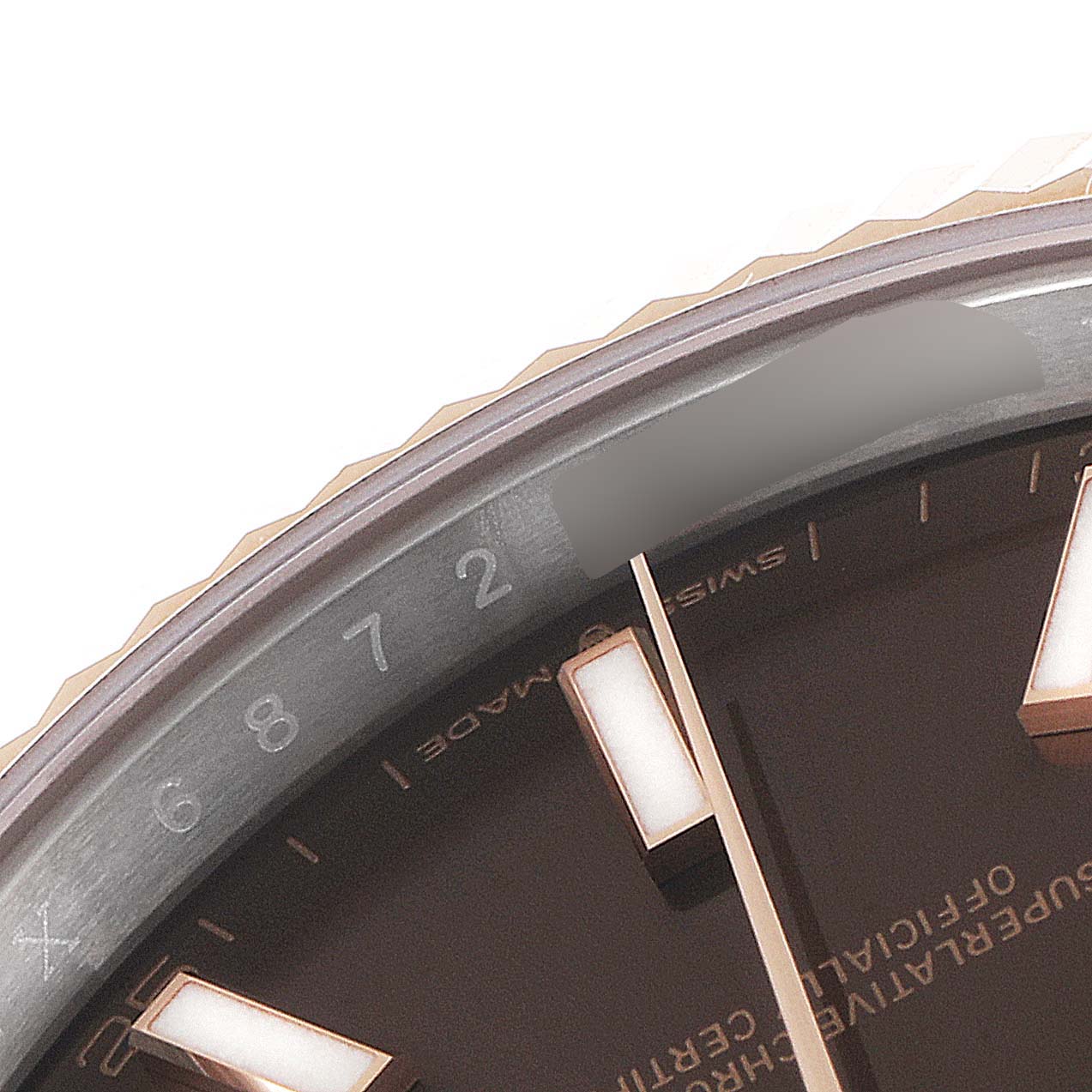 The close-up image shows the bezel, dial, and markers of a Rolex Datejust 41 126331 Men's Steel and Gold (two tone) Brown Dial 126331 Men's Steel and Gold (two tone) Brown Dial watch from an angled perspective.