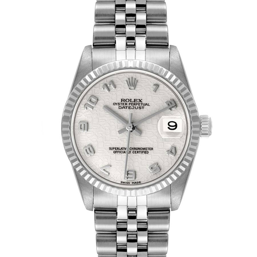 Rolex Datejust Midsize Steel White Gold Anniversary Dial Ladies Watch 78274 SwissWatchExpo