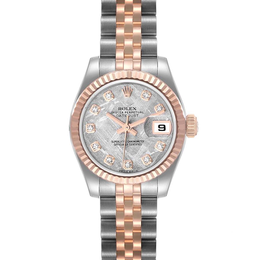 Rolex Datejust Steel Rose Gold Meteorite Diamond Dial Ladies Watch 179171 SwissWatchExpo