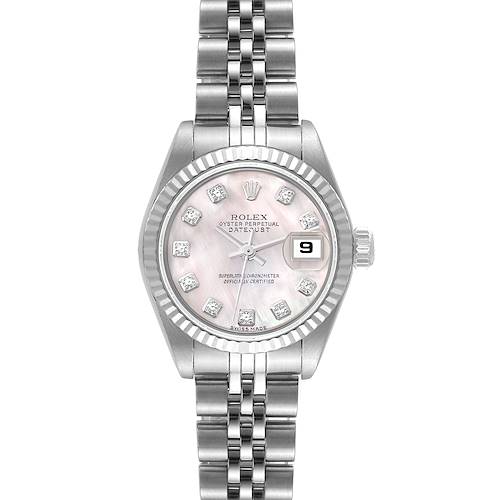 Photo of Rolex Datejust Steel White Gold Mother of Pearl Diamond Ladies Watch 79174 Box Papers