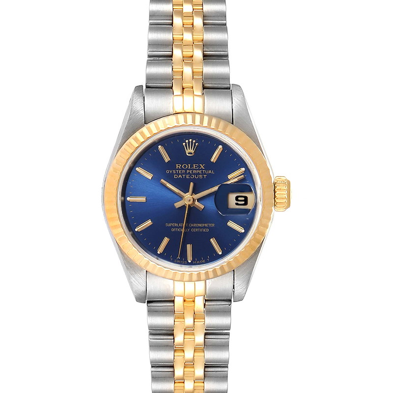 Rolex Datejust Steel Yellow Gold Blue Dial Ladies Watch 69173  SwissWatchExpo