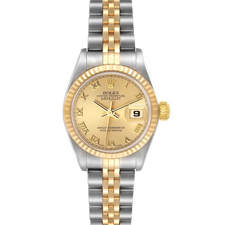 Rolex Datejust Steel Yellow Gold Champagne Roman Dial Ladies Watch 79173 SwissWatchExpo