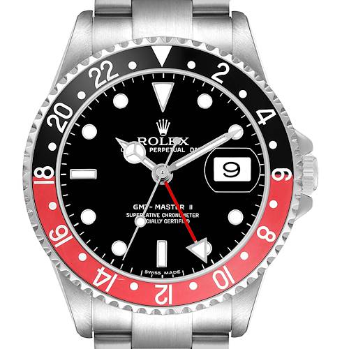Photo of Rolex GMT Master II Black Red Coke Bezel Error Dial Mens Watch 16710