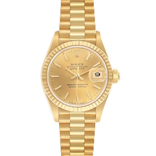 Photo of Rolex President Datejust 26 Champagne Dial Yellow Gold Ladies Watch 69178