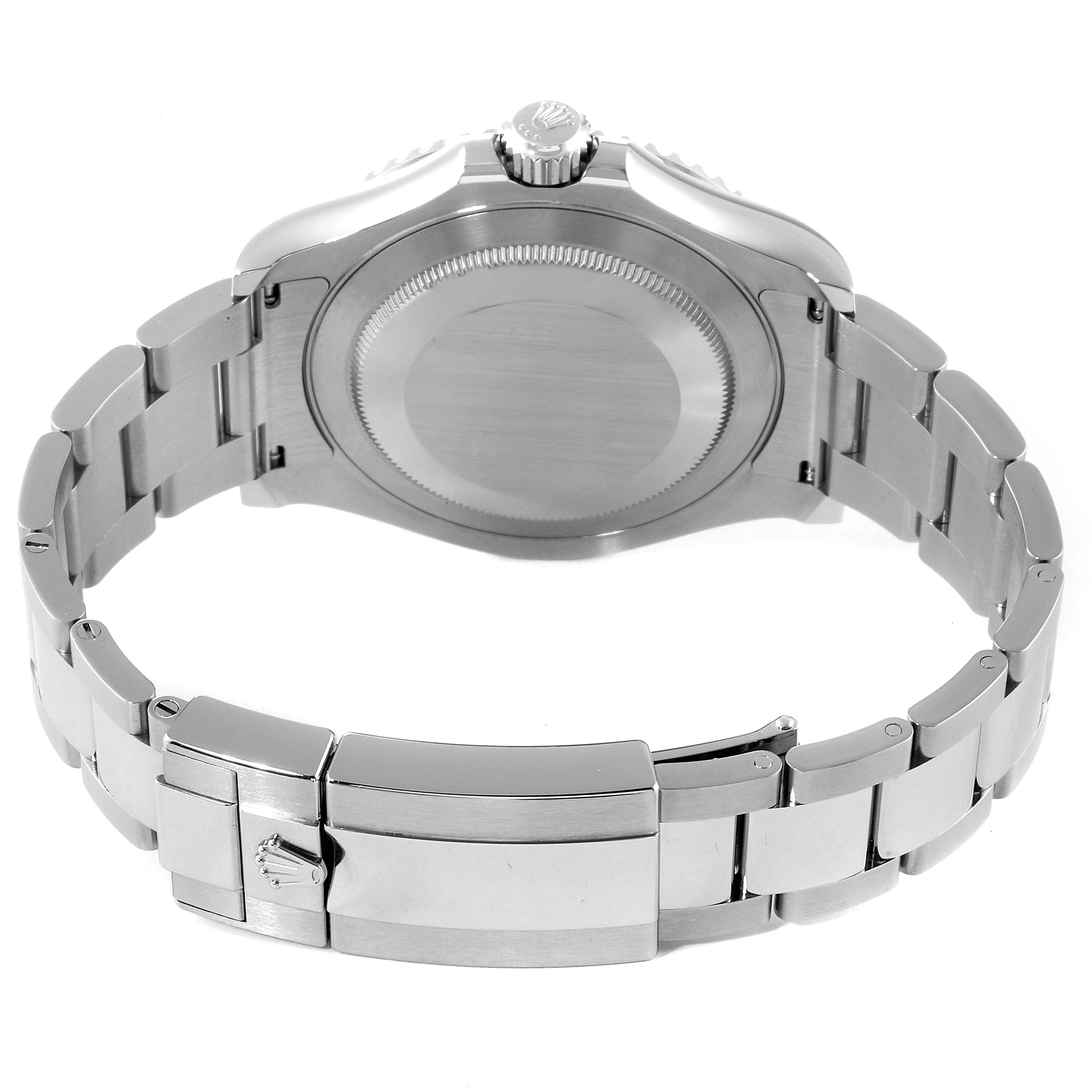 The image shows the back case and clasp of a Rolex Yacht-Master 126622 Men's Stainless Steel Grey Dial 126622 Men's Stainless Steel Grey Dial watch from a rear angle.
