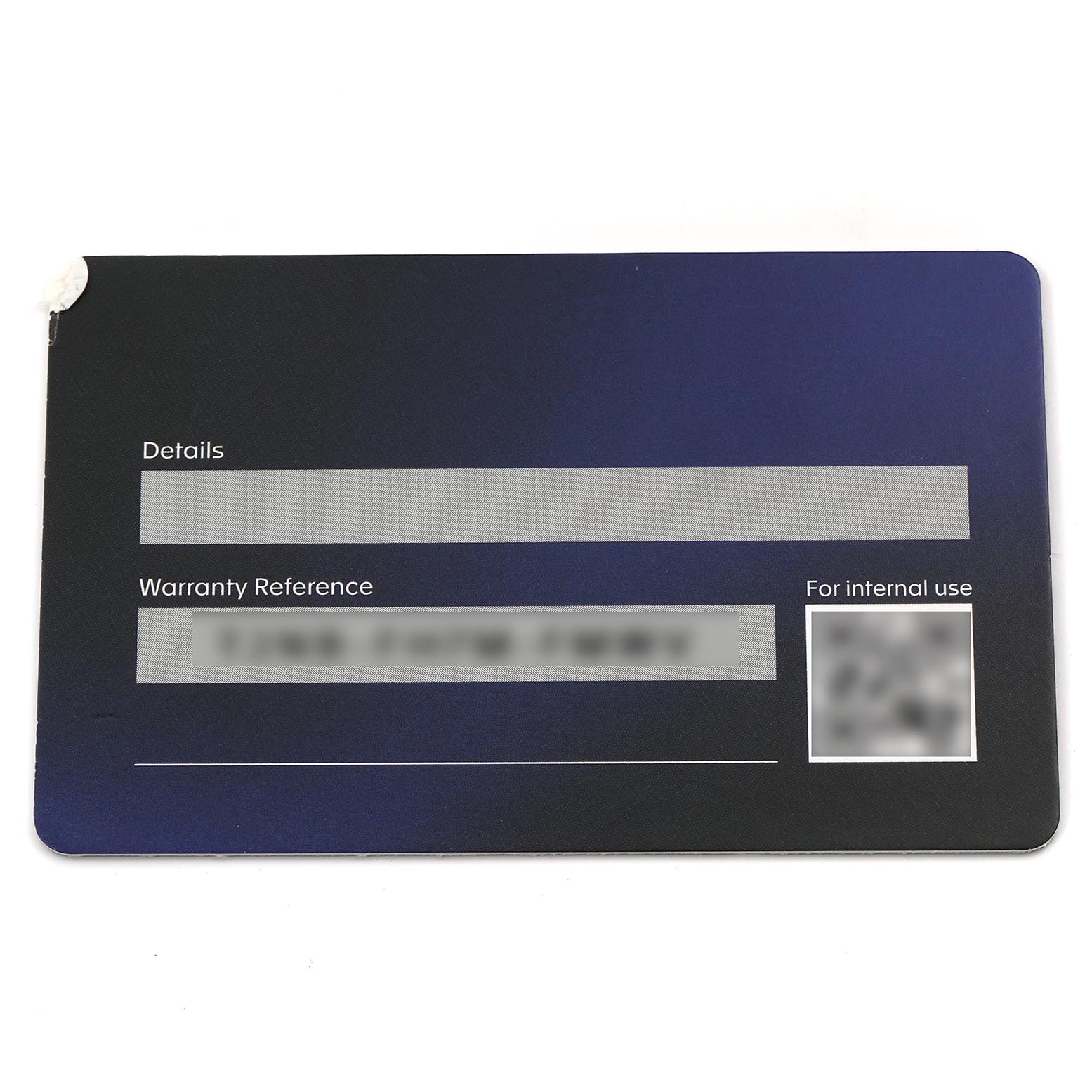 The image shows the warranty card for a Tag Heuer Carrera CBS2011.FC6529 Men's Stainless Steel Silver Dial CBS2011.FC6529 Men's Stainless Steel Silver Dial model, detailing spaces for warranty information.