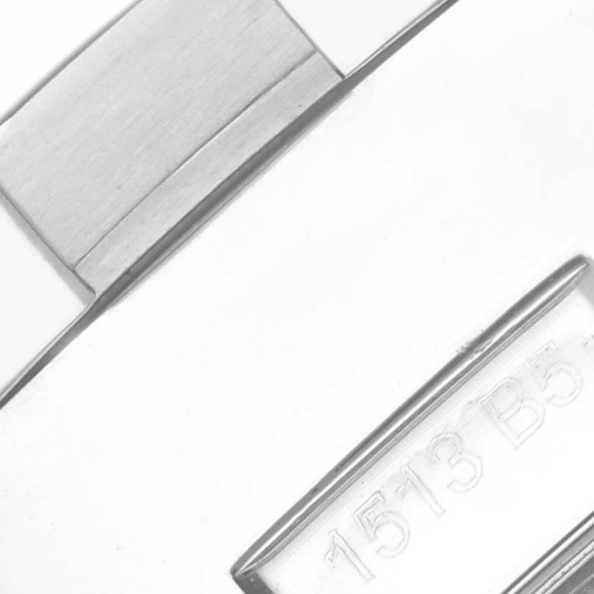 The image shows a close-up angle of a clasp or bracelet segment from the Breitling Avenger A13381 Men's Stainless Steel White Dial A13381 Men's Stainless Steel White Dial model, with engraved markings visible.