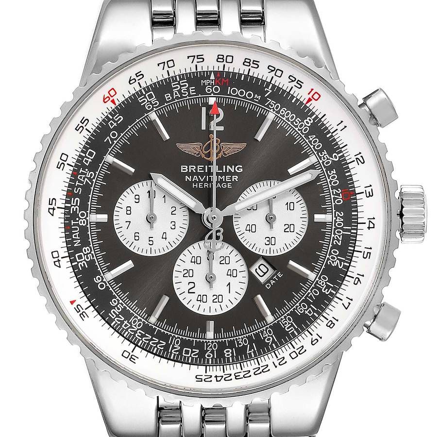 Breitling Navitimer Heritage Rhodium Dial Automatic Steel Mens Watch A35340 SwissWatchExpo