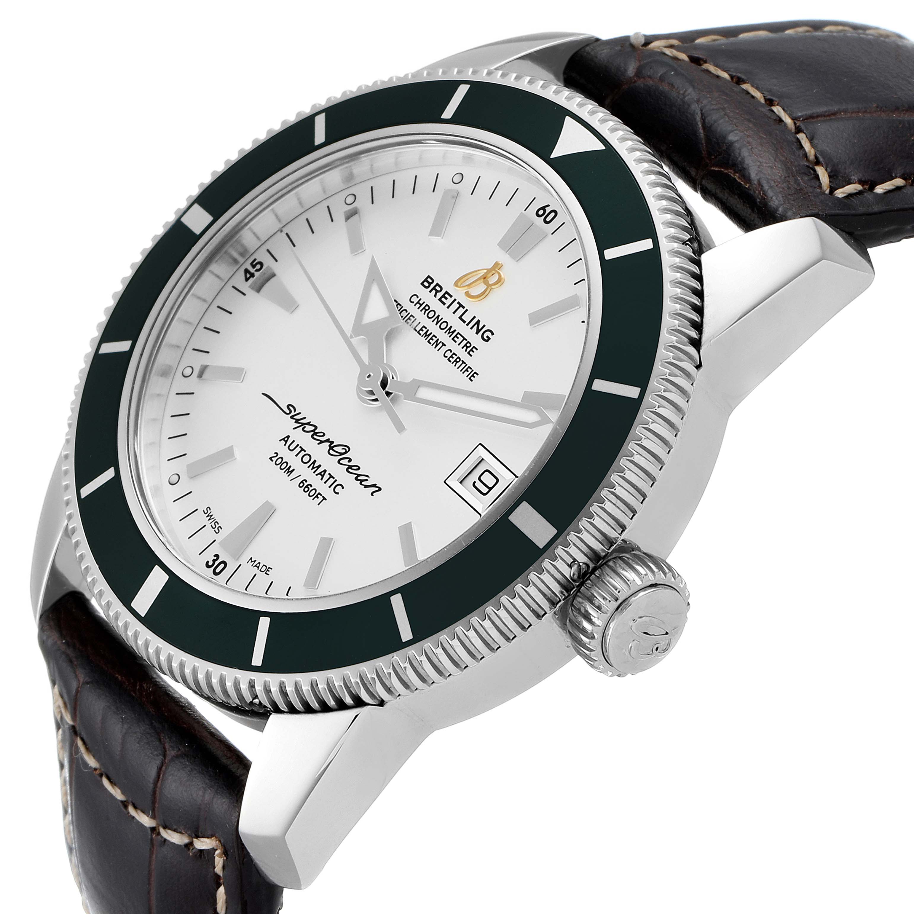 Breitling Superocean Heritage 42 Green Bezel Steel Watch A17321 Box ...