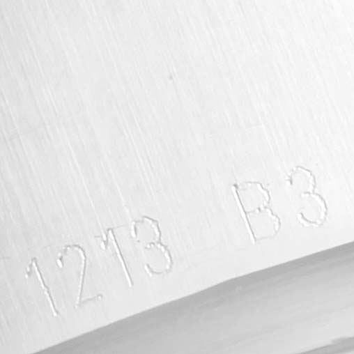 The image shows an engraved part of a Breitling Transocean AB0510 Men's Stainless Steel Black Dial AB0510 Men's Stainless Steel Black Dial watch, displaying the numbers "1213 B3."