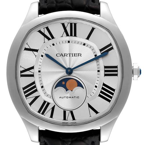 Photo of Cartier Drive Silver Dial Moonphase Steel Mens Watch WSNM0008 Papers