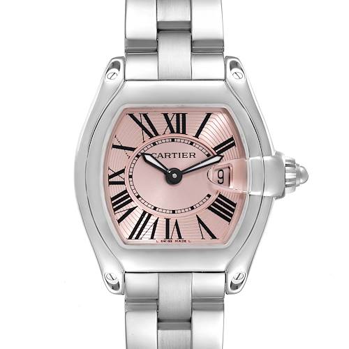 Photo of Cartier Roadster Small Pink Dial Steel Ladies Watch W62017V3 Box Papers