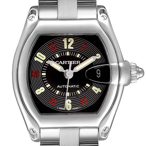 Photo of Cartier Roadster Vegas Roulette Red Green Steel Mens Watch W62002V3 Box Papers
