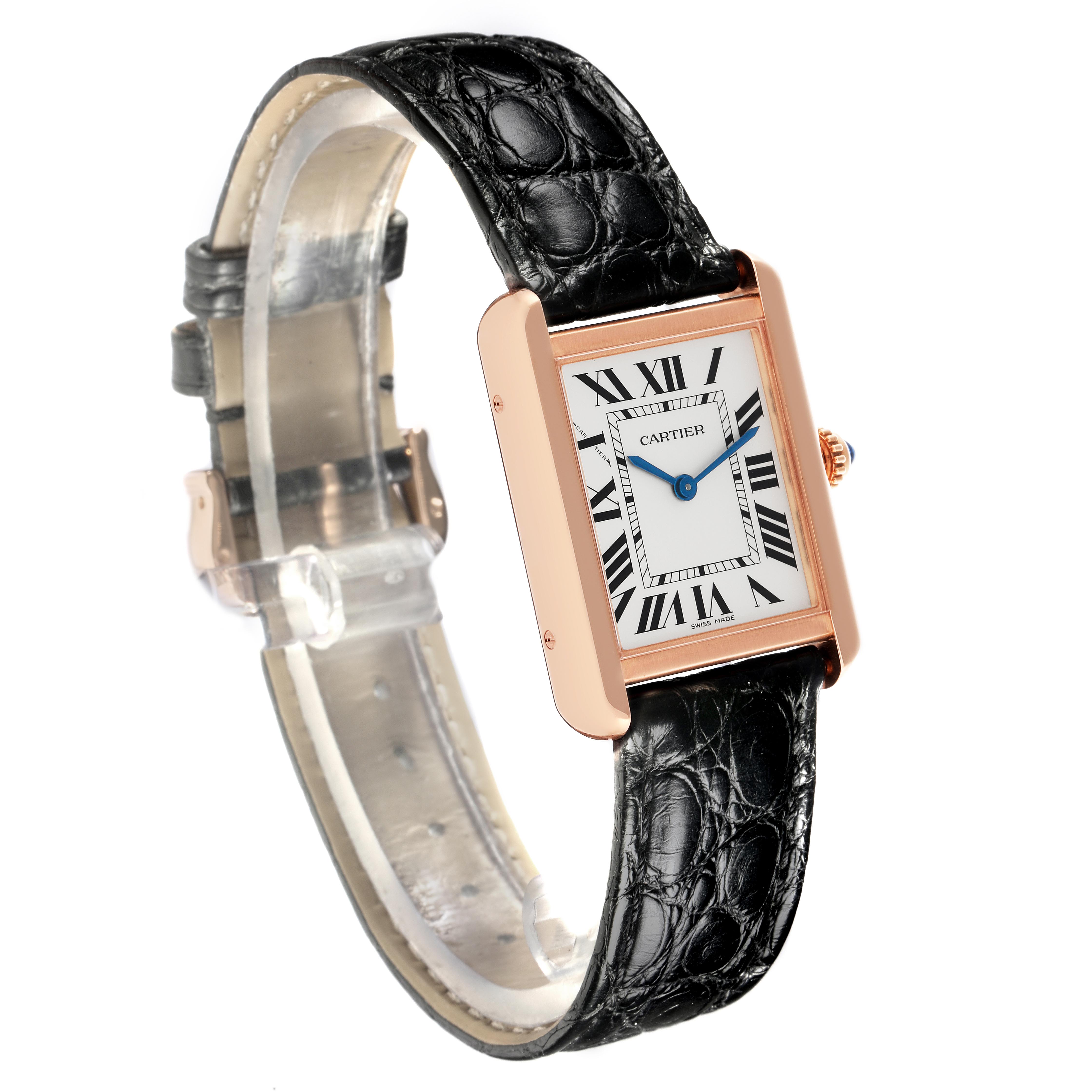 The Cartier Tank Solo W5200024 Women's Steel and Gold (two tone) Silver Dial W5200024 Women's Steel and Gold (two tone) Silver Dial watch is shown at a three-quarter angle, displaying the face, strap, and crown.