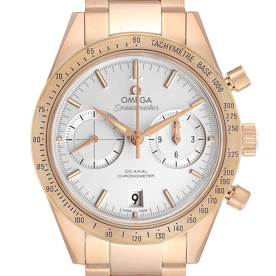 Omega Speedmaster 57 Rose Gold Silver Dial Mens Watch 331.50.42.51.02.002 SwissWatchExpo