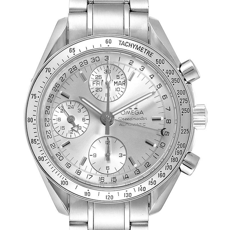 Omega Speedmaster Day Date Chronograph Silver Dial Mens Watch 3523.30.00 SwissWatchExpo