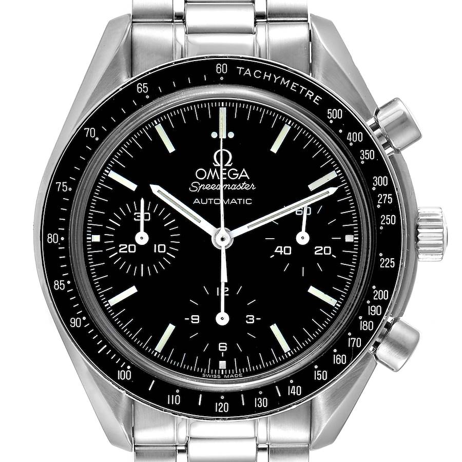 Omega Speedmaster Reduced Chronograph Steel Mens Watch 3539.50.00 SwissWatchExpo