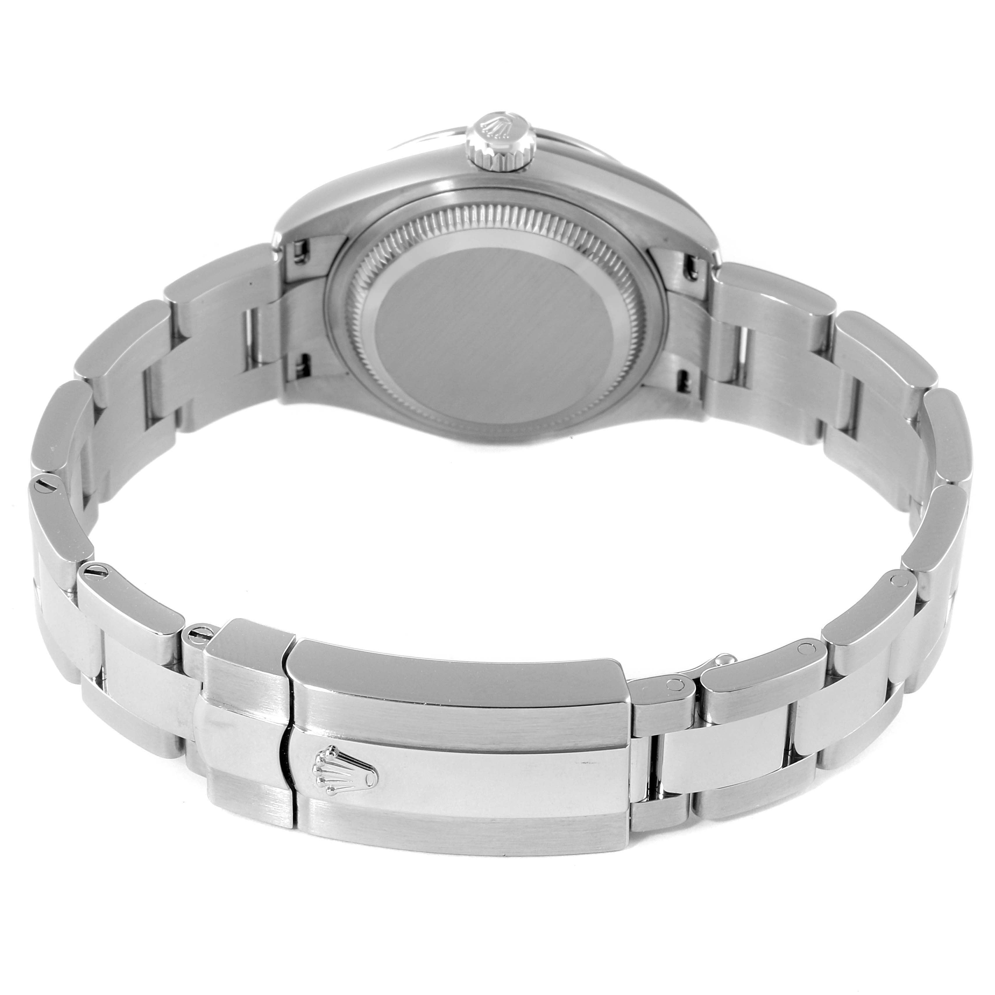 The image shows the back case and clasp of the Rolex Datejust 279160 Women's Stainless Steel Grey Dial 279160 Women's Stainless Steel Grey Dial watch.