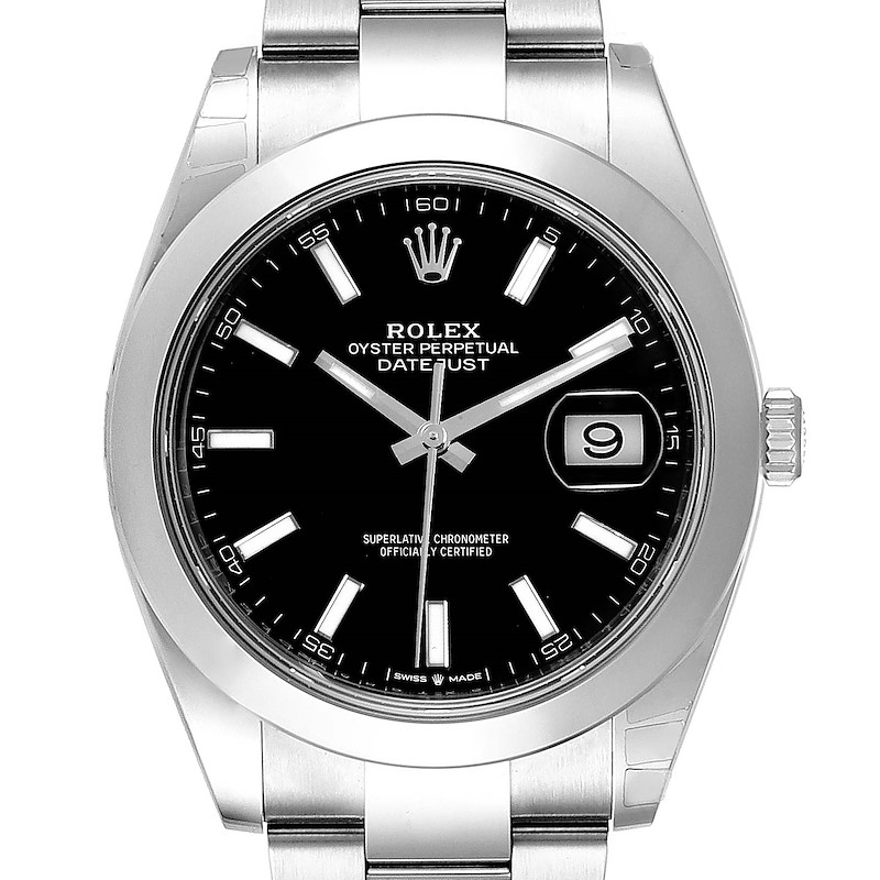 Rolex Datejust 41 Black Dial Oyster Bracelet Mens Watch 126300 Unworn  SwissWatchExpo