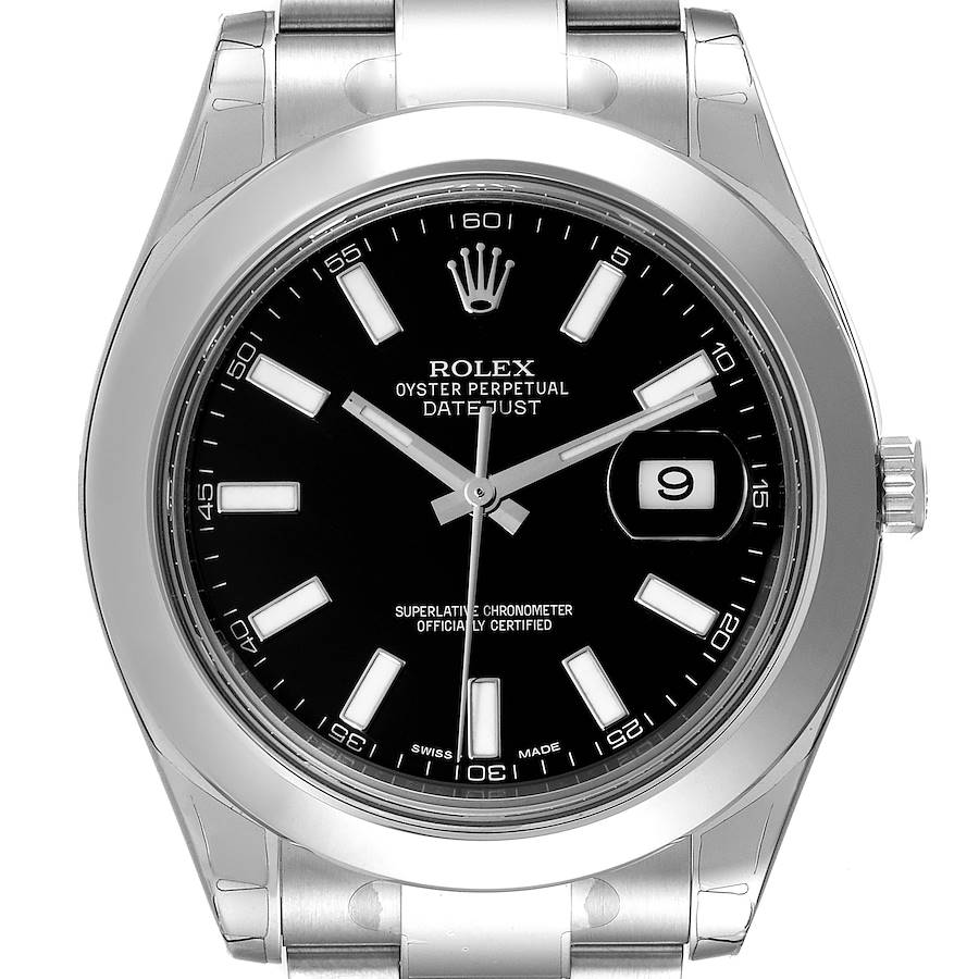 Rolex Datejust II 41mm Black Dial Oyster Bracelet Steel Mens Watch 116300 Unworn SwissWatchExpo