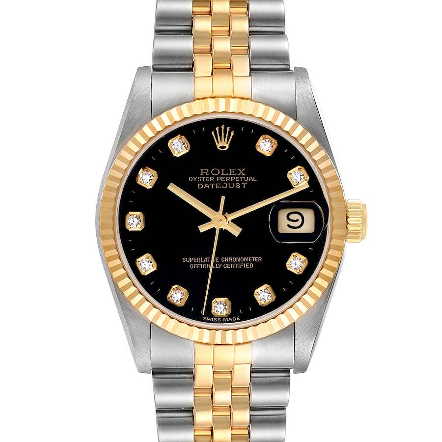 Rolex Datejust Midsize Diamond Steel Yellow Gold Ladies Watch 68273 Box Papers SwissWatchExpo
