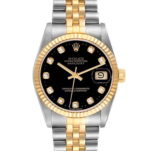 Photo of Rolex Datejust Midsize Diamond Steel Yellow Gold Ladies Watch 68273 Box Papers