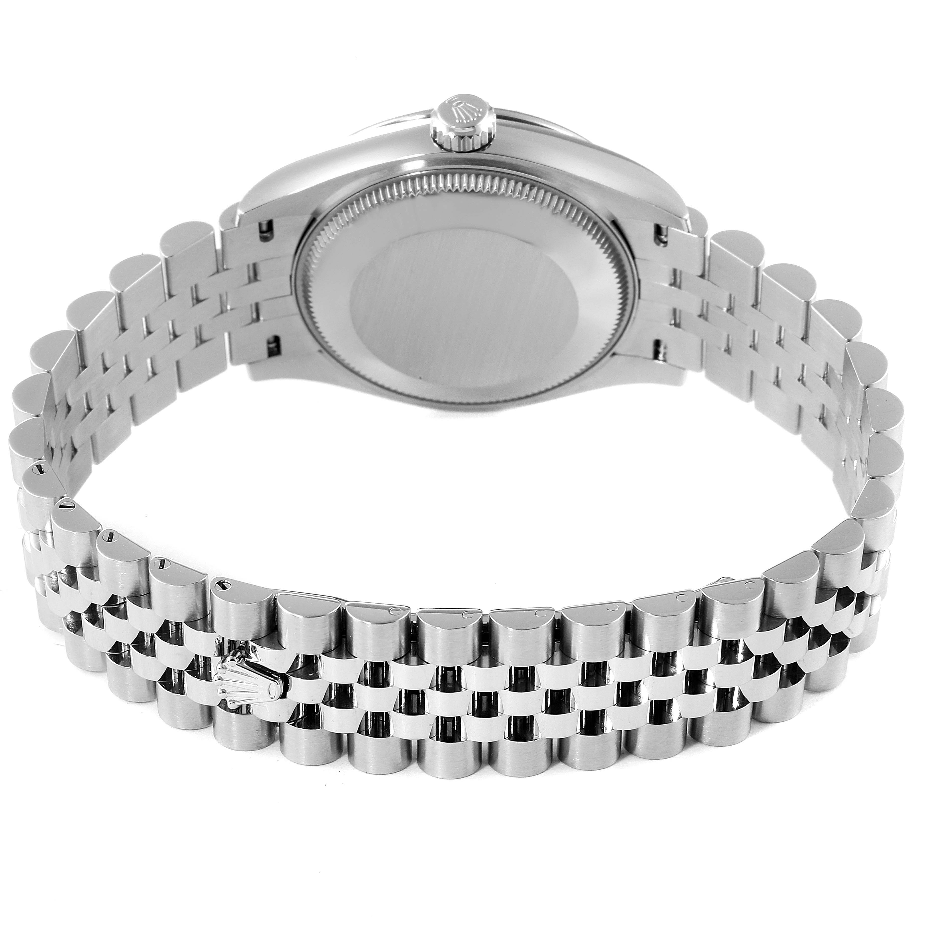 The image shows the back view and metal bracelet of a Rolex Mid-Size 278274 Women's Stainless Steel Green Dial 278274 Women's Stainless Steel Green Dial watch.