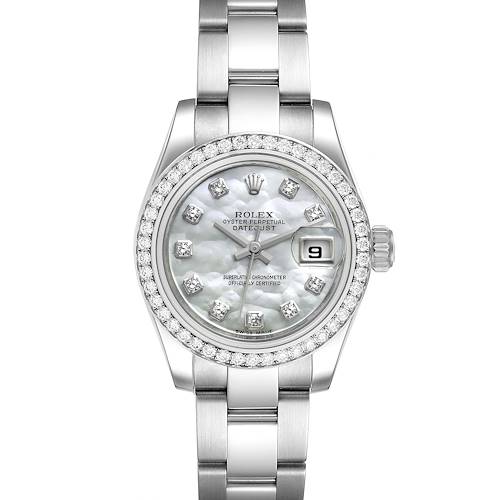Photo of Rolex Datejust Steel White Gold MOP Diamond Ladies Watch 179384 Unworn