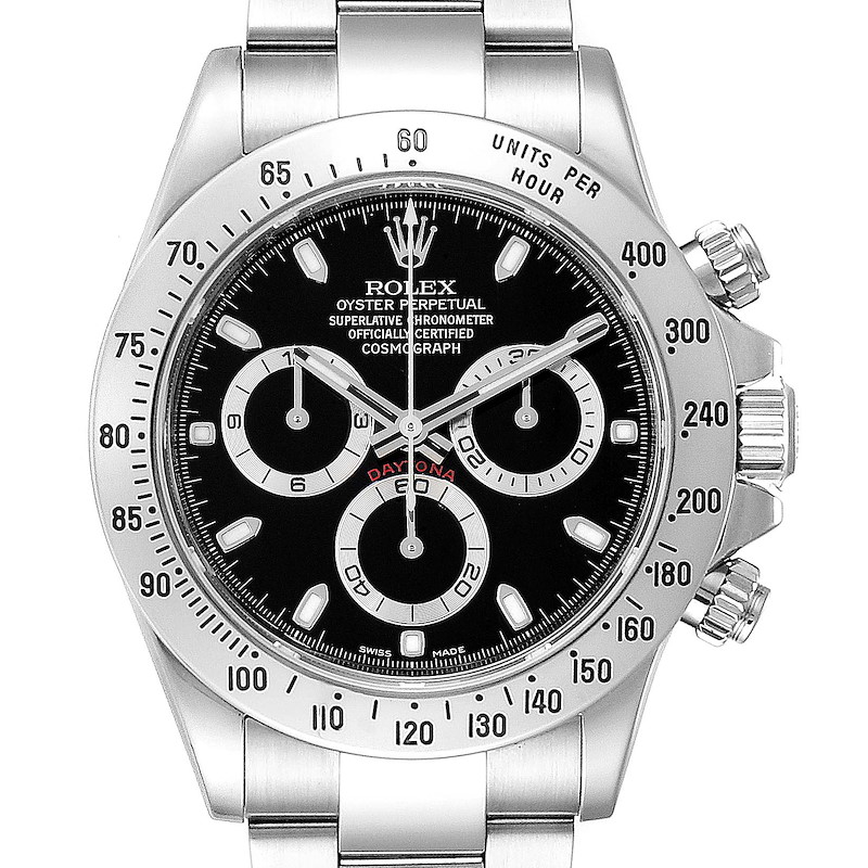 Rolex Daytona Black Dial Chronograph Stainless Steel Mens Watch 116520  SwissWatchExpo