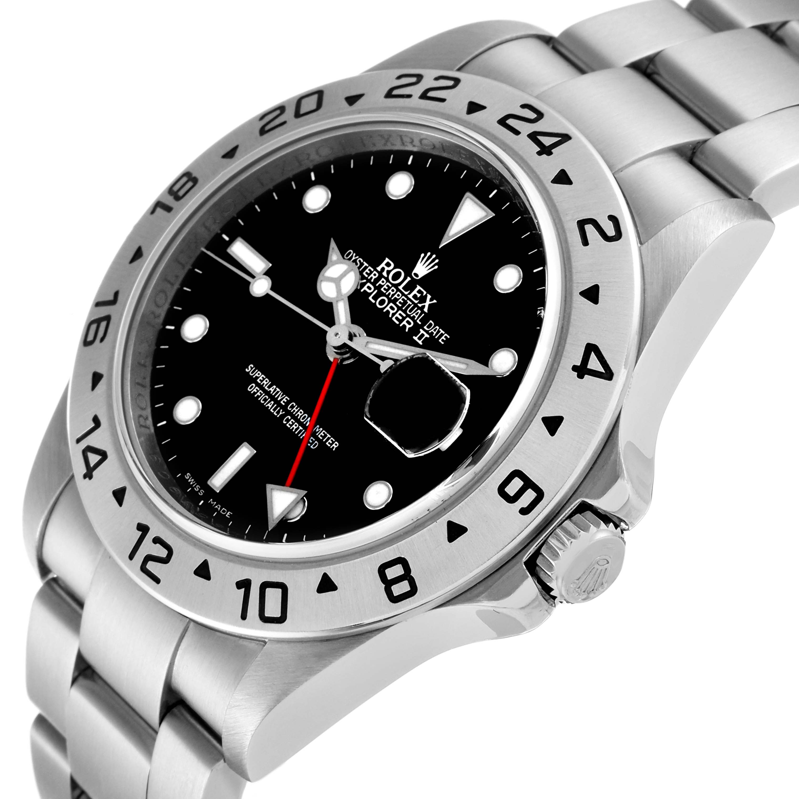 The image shows a close-up side angle of the Rolex Explorer 16570 Men
s Stainless Steel Black Dial 16570 Men
s Stainless Steel Black Dial watch, highlighting the dial, bezel, and bracelet.
