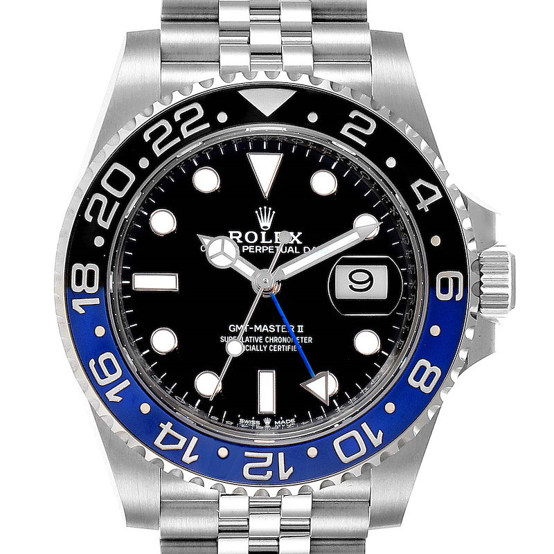 Rolex GMT Master II Black Blue Batman Jubilee Bracelet Mens Watch 126710  SwissWatchExpo