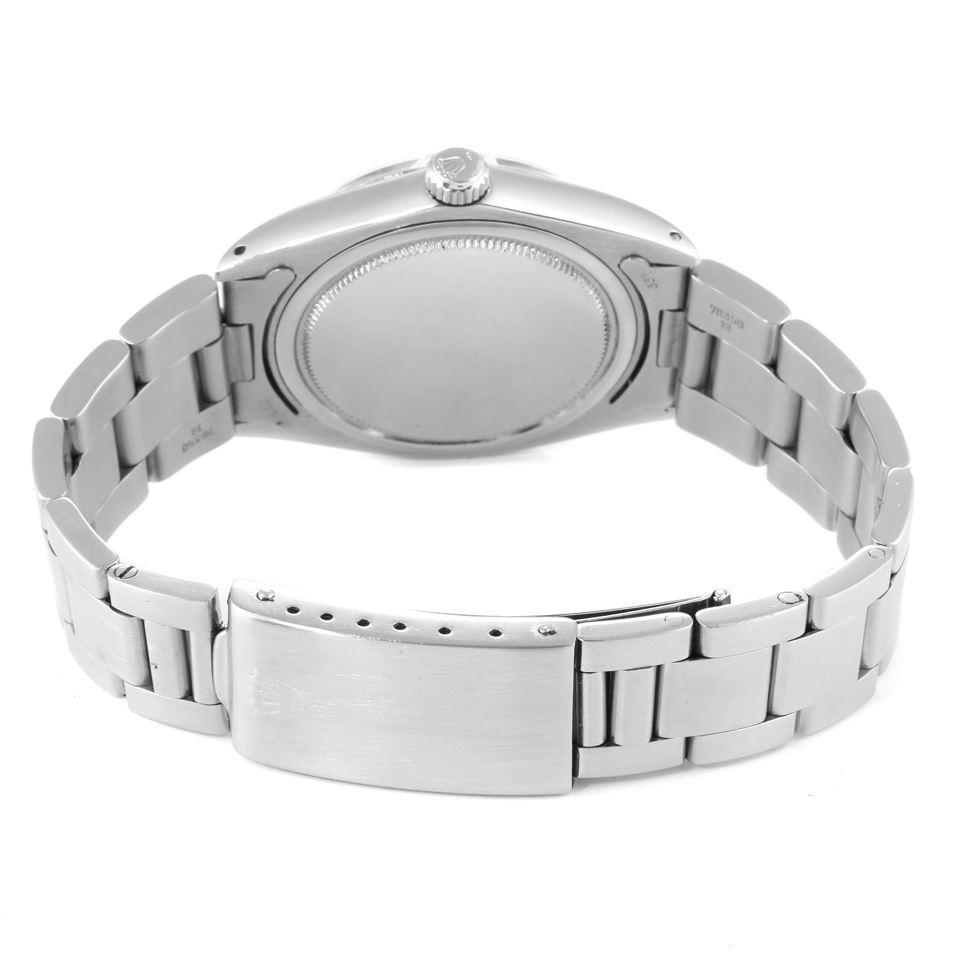 This image shows the back and bracelet clasp of a Rolex Vintage Collection 6694 Men's Stainless Steel Champagne Dial 6694 Men's Stainless Steel Champagne Dial watch, viewed from the rear.