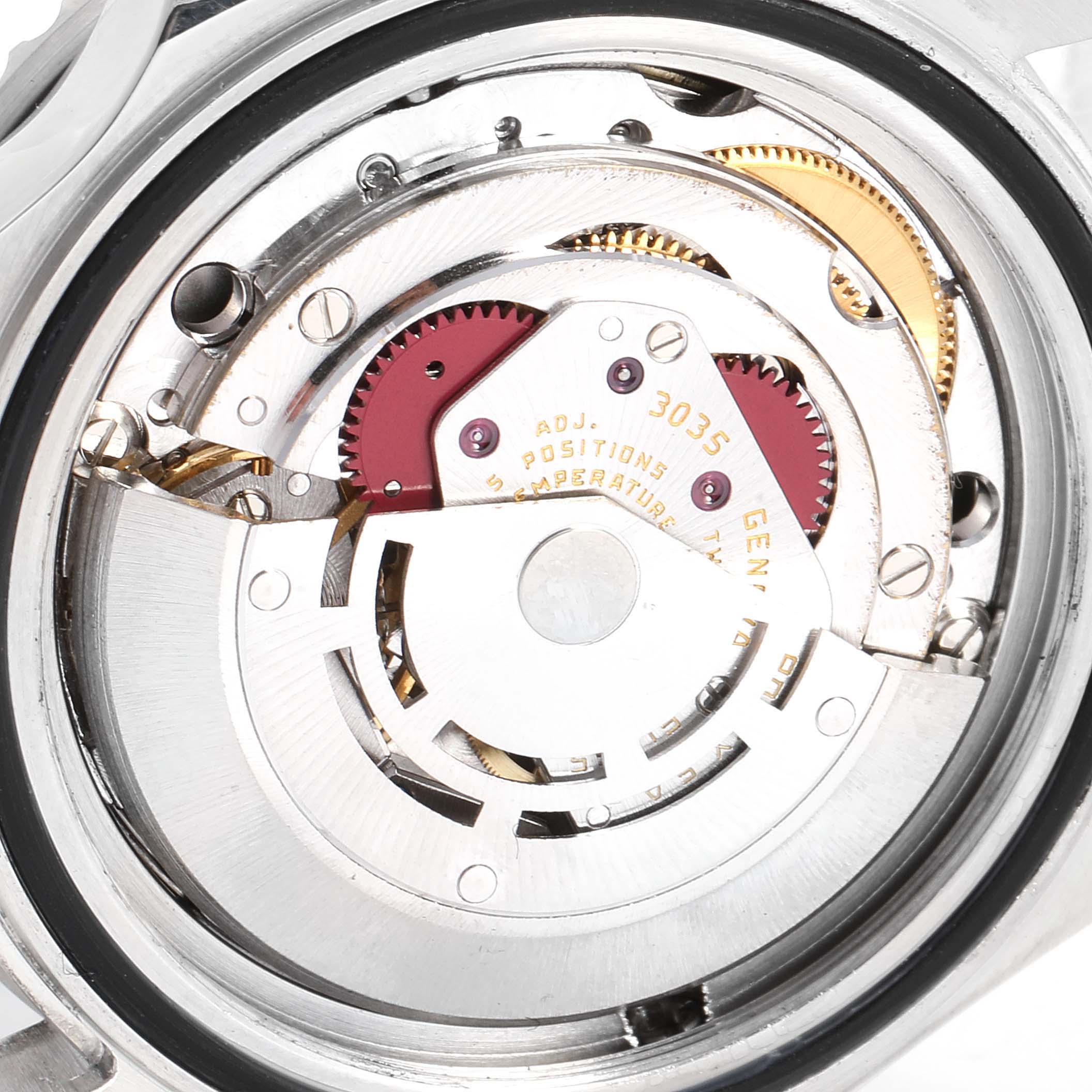 This image shows the internal mechanical movement of a Rolex 16660 Men's Stainless Steel Black Dial 16660 Men's Stainless Steel Black Dial Seadweller Automatic Steel Vintage Mens Watch 16660.