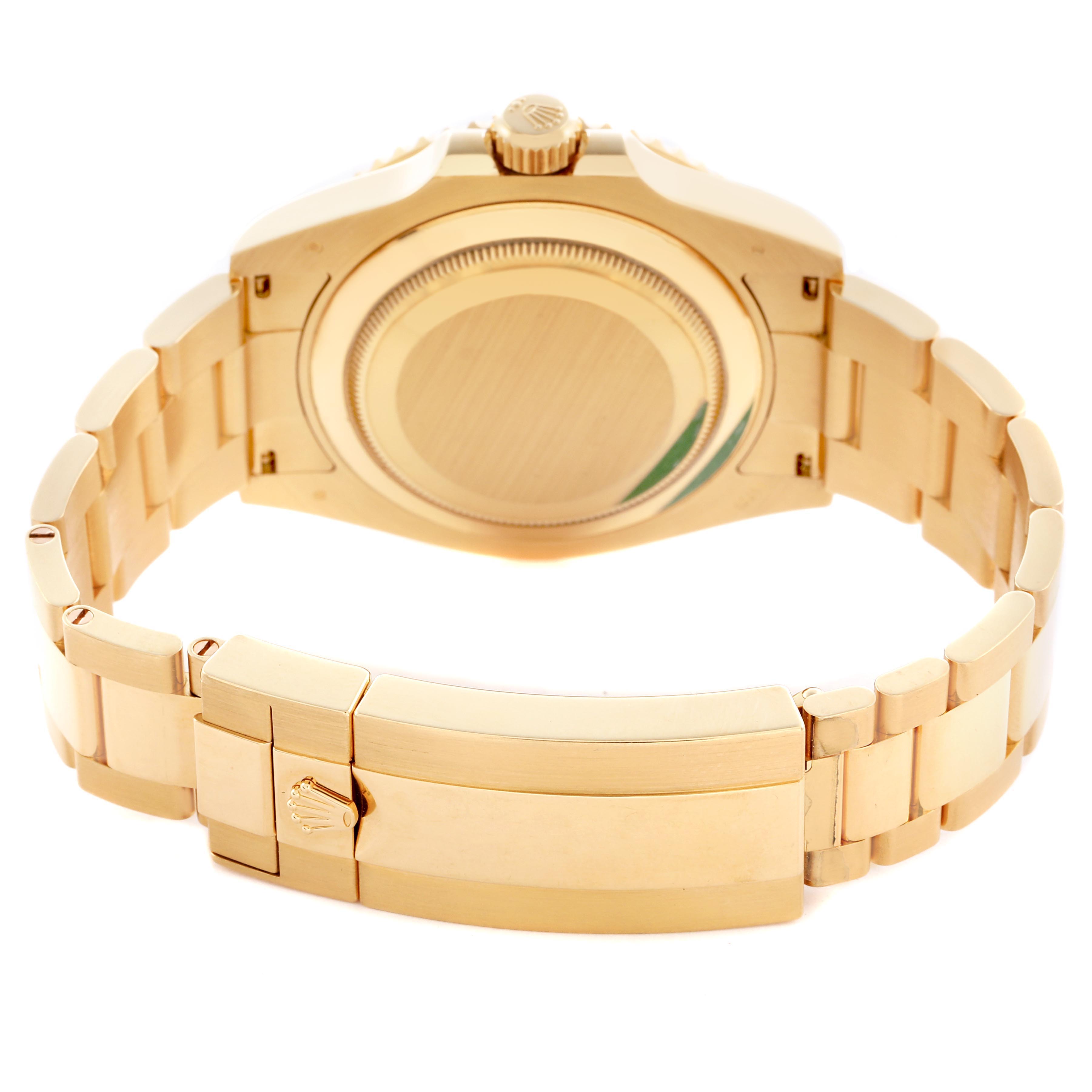 The image shows the back view of a Rolex Submariner 126618LB Men's Yellow Gold Blue Dial 126618LB Men's Yellow Gold Blue Dial, highlighting the bracelet and clasp.