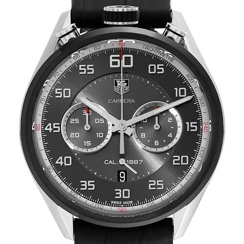 Photo of Tag Heuer Carrera Chronograph Gray Dial Steel PVD Mens Watch CAR2C12 Box Card