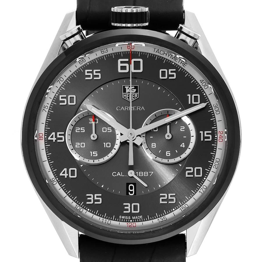 Tag Heuer Carrera Chronograph Gray Dial Steel PVD Mens Watch CAR2C12 Box Card SwissWatchExpo