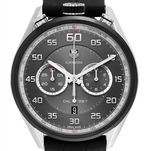 Photo of Tag Heuer Carrera Chronograph Gray Dial Steel PVD Mens Watch CAR2C12 Box Card