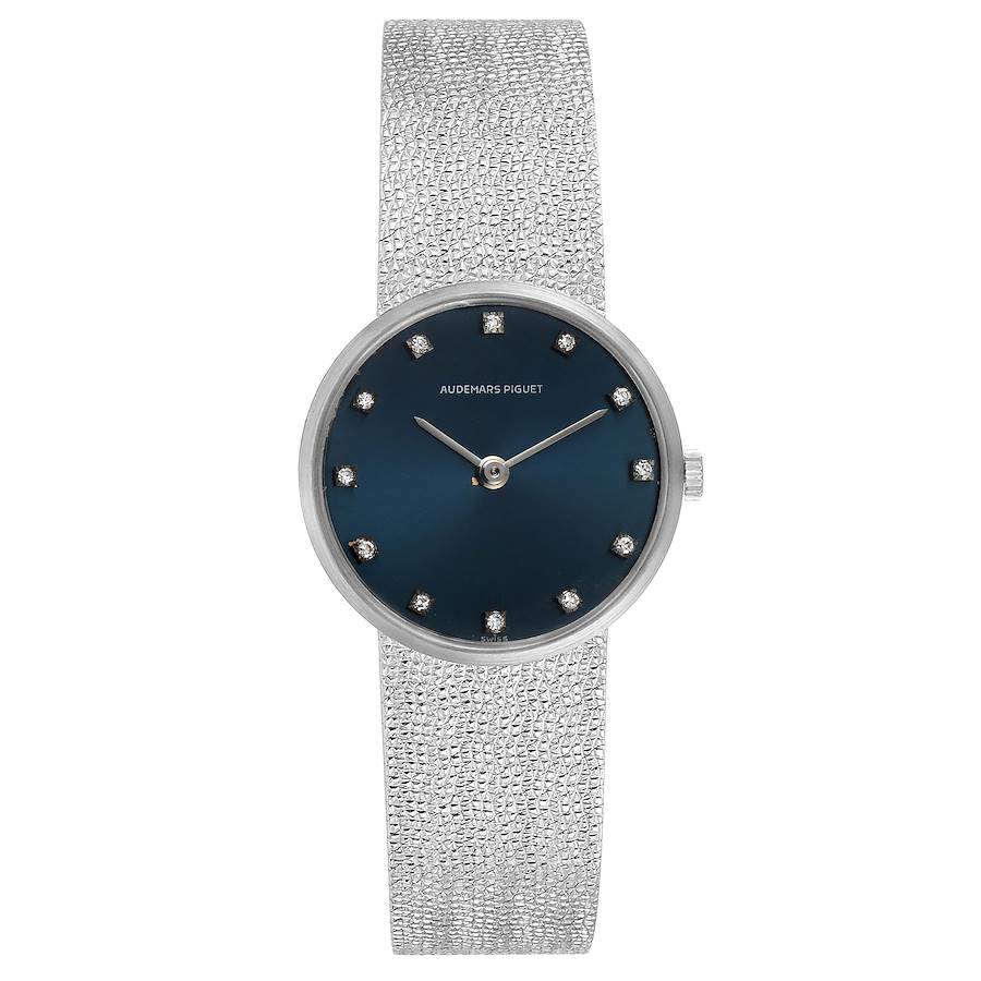 Audemars Piguet White Gold Blue Diamond Dial Cocktail Ladies Watch ...