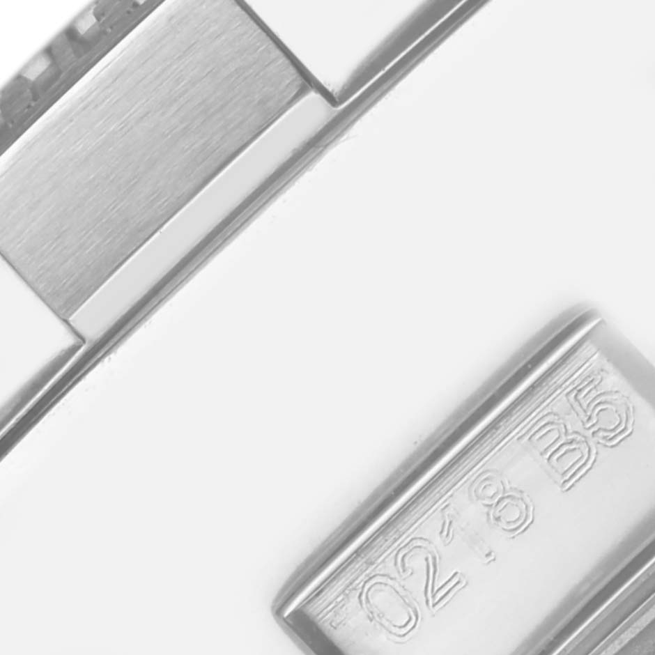 The image shows a close-up of a metal clasp with engraved details on a Breitling Avenger A1338111/BC33 Men's Stainless Steel Black Dial A1338111/BC33 Men's Stainless Steel Black Dial watch.