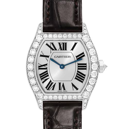 Photo of Cartier Tortue White Gold Diamond Black Strap Ladies Watch WA507231