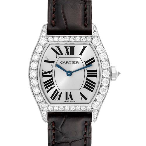 Photo of Cartier Tortue White Gold Diamond Black Strap Ladies Watch WA507231