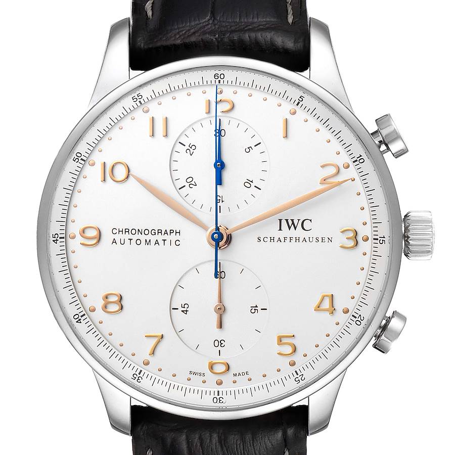 IWC Portuguese Chrono Automatic Silver Dial Steel Mens Watch IW371445 SwissWatchExpo