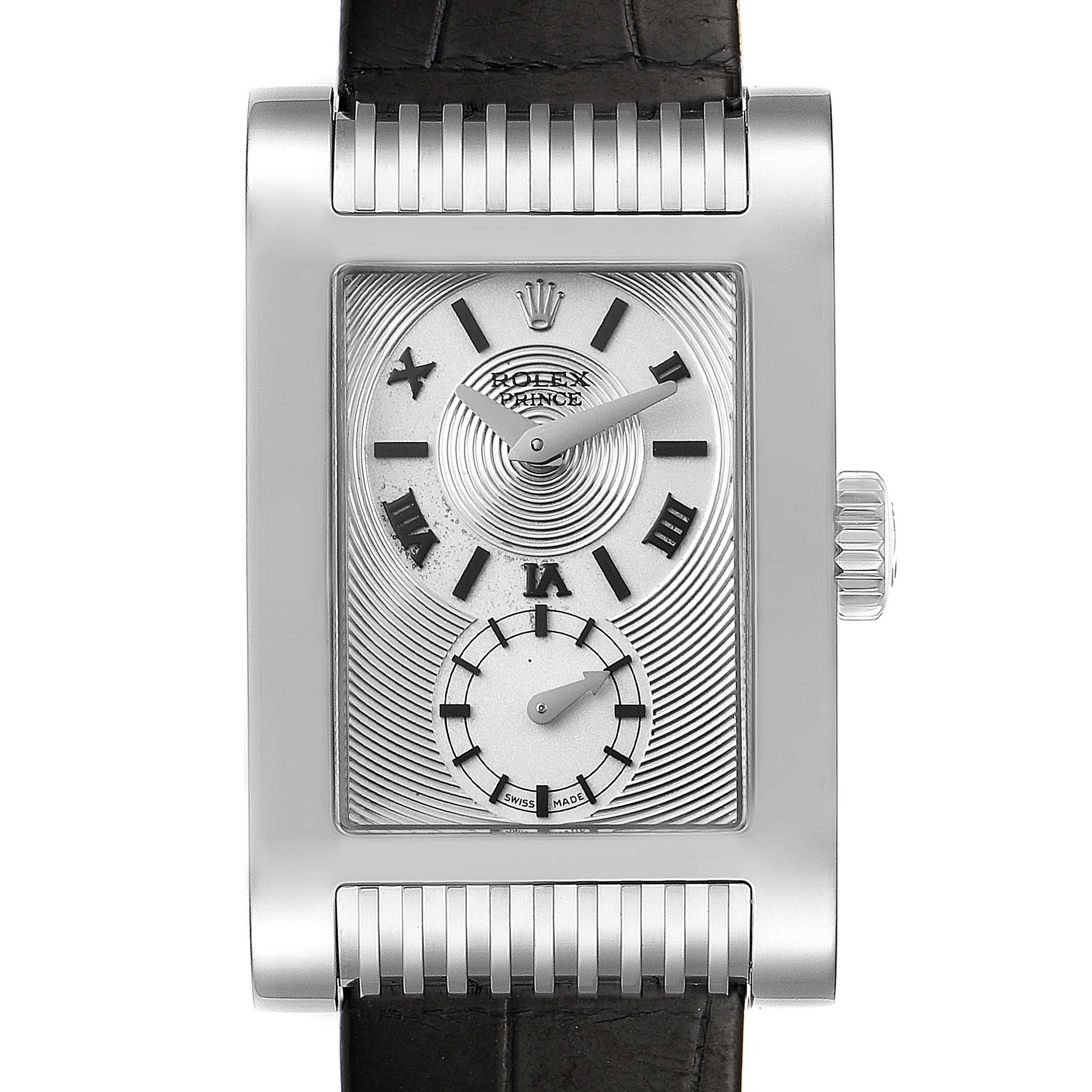 Rolex Cellini Prince 18k White Gold Silver Dial Mens Watch 5441 ...